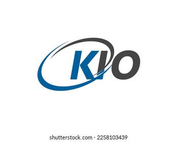 Letra KIO diseño creativo elegante del logo de swoosh