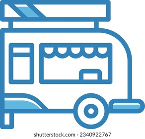 Kiosk Blue Icon - Single Icon, Vector 