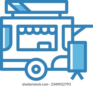 Icono azul de Kiosko - Icono único, vector 