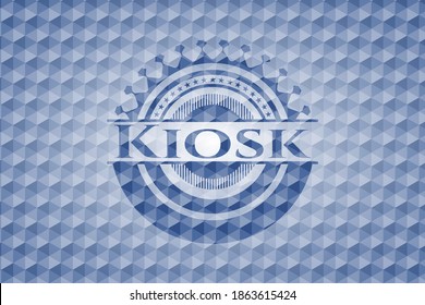 Banda poligonal azul kiosko. Ilustración vectorial. Detallado. 