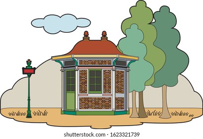 Kiosk at the edge of the forest