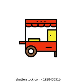 kiosk filled outline Icon.carnival and tool vector illustration on white background