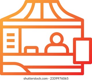 Kiosk Gradient Icon - Single Icon, Vector