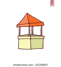  kiosk House icon, vector illustration.