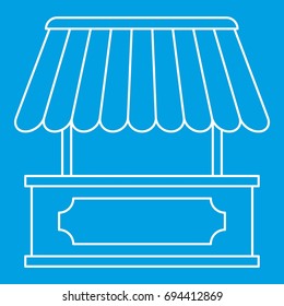 Kiosk icon blue outline style isolated vector illustration. Thin line sign