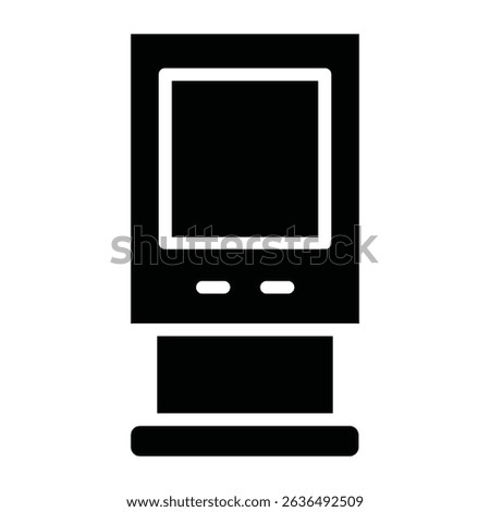 Kiosk icon Flat outline fill black and white