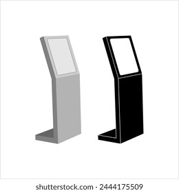 Kiosk Icon, Interactive Kiosk Icon Vector Art Illustration