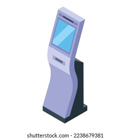 Kiosk icon isometric vector. Smart touchscreen. Smart swipe