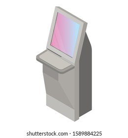 Kiosk icon. Isometric of kiosk vector icon for web design isolated on white background