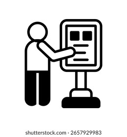 Icono de quiosco Ilustración vectorial mixta
