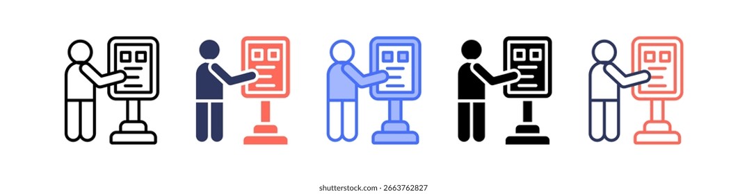 Icono de quiosco Ilustración vectorial múltiple