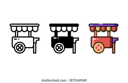 Kiosk icon. With outline, glyph, and filled outline styles