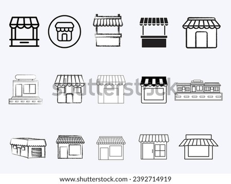 Kiosk icon set for web design with white background