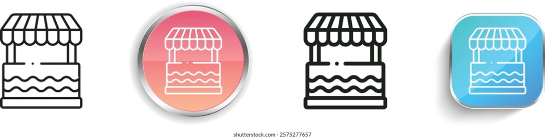 kiosk icon. Thin Linear, Regular and Button Style Design Isolated On White Background