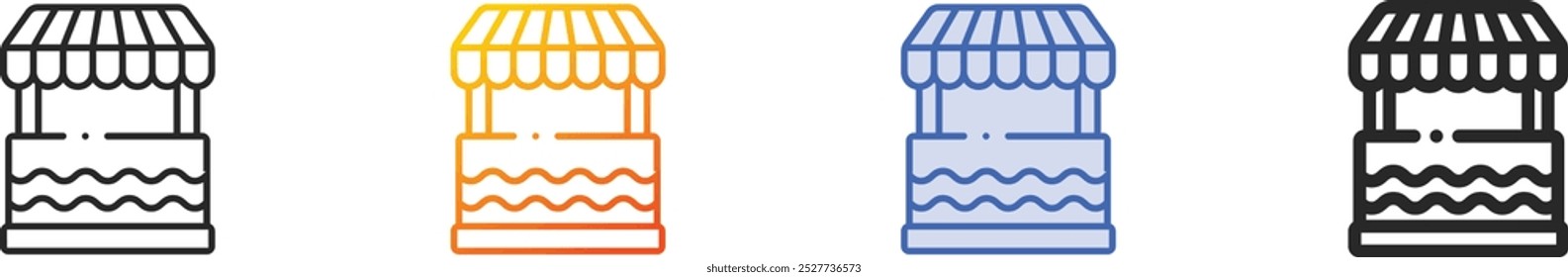 kiosk icon.Thin Linear, Gradient, Blue Stroke and bold Style Design Isolated On White Background