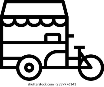 Kiosk Line Icon - Single Icon, Vector