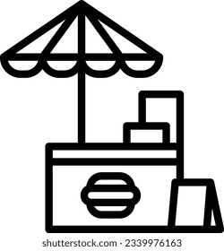 Kiosk Line Icon - Single Icon, Vector