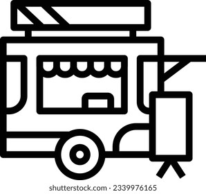 Kiosk Line Icon - Single Icon, Vector