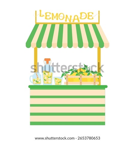 Kiosk, shop with refreshing natural lemonade in a carafe with mint and ice.