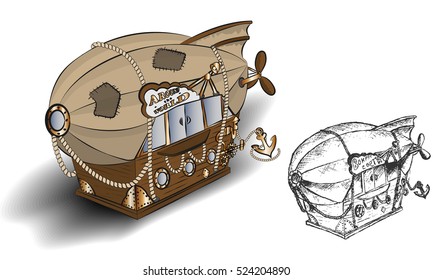 kiosk. stall zeppelin vector illustration, design