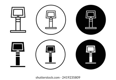 Kiosk vector icon set collection. Kiosk Outline flat Icon.