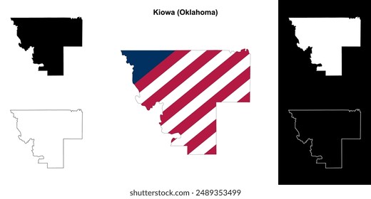 Kiowa County (Oklahoma) outline map set