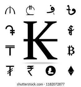 kip icon. Crepto currency icons universal set for web and mobile on white background