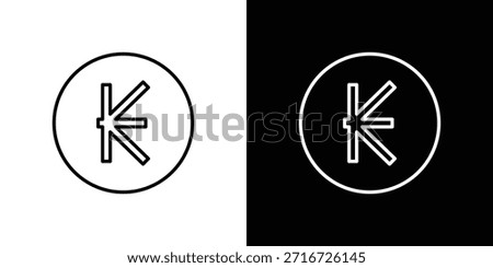 Kip icons black and white vector, line icon set.