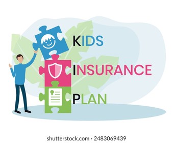 KIP kids insurance plan acronym. business concept background. Vector illustration for website banner, marketing materials, business presentation