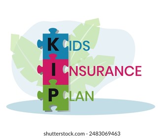 KIP kids insurance plan acronym. business concept background. Vector illustration for website banner, marketing materials, business presentation