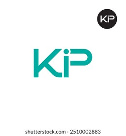 Design do Monograma da Letra do Logotipo KIP