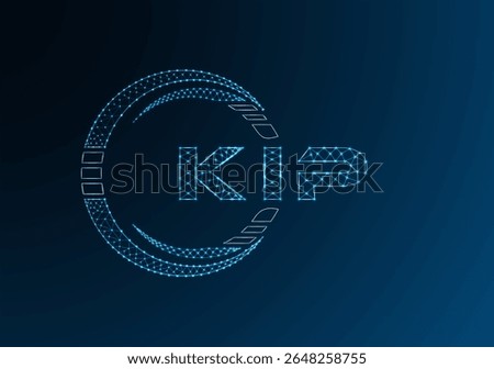 KIP low poly letter logo vector design. KIP lower poly logo design. Low poly logo.