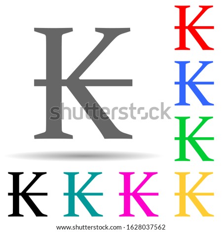 kip multi color style icon. Simple glyph, flat vector of crepto currency icons for ui and ux, website or mobile application