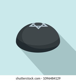 Kipa hat icon. Flat illustration of kipa hat vector icon for web design