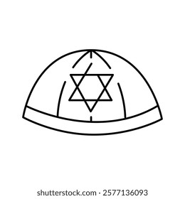 Kippa color icon. Judaism religion.Sign for web page, mobile app, button, logo. Vector isolated button. Editable stroke.