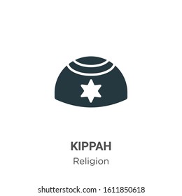 Kippah glyph icon vector on white background. Flat vector kippah icon symbol sign from modern religion collection for mobile concept and web apps design.