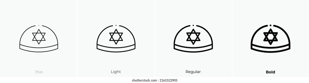 kippah icon. Linear style sign isolated on white background. Vector illustration.