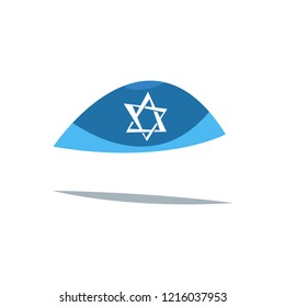 Kippah. Jewish headwear in cartoon style. Flat vector Illustration .