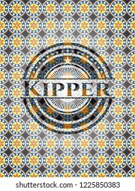 Kipper arabesque style badge. arabic decoration.