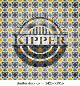 Kipper arabic style emblem. Arabesque decoration.