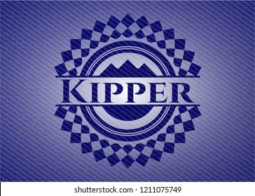 Kipper badge with denim background