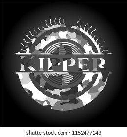 Kipper grey camouflage emblem