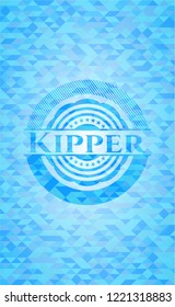 Kipper light blue emblem. Mosaic background