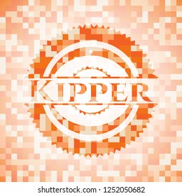 Kipper orange mosaic emblem