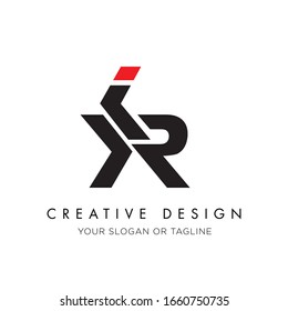 KIR Letter Logo Design with Creative Brush Trendy Typography