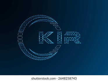 KIR low poly letter logo vector design. KIR lower poly logo design. Low poly logo.