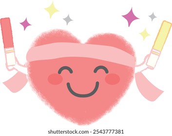 Kirakira, a heart-shaped character who is happy to be active