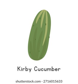 Kirby Cucumber Flat Cartoon Vetor Illustration Isolado no Fundo Branco