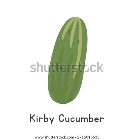 Kirby Cucumber Flat Cartoon Vector Illustration Isolated on White Background