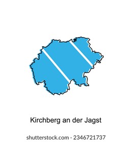 Kirchberg An Der Jagst City Map illustration. Simplified map of Germany Country vector design template